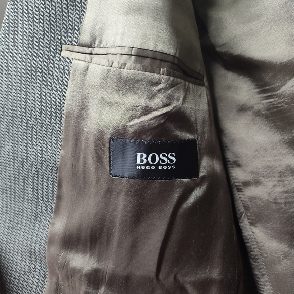 Hugo Boss Einstein/Omega Suit Jacket Men Size 40R Tan Wool Blend Lined - Picture 9 of 11